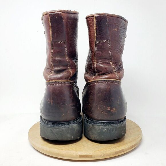 Justin Boots Mens 9 D Brown‎ Leather Conductor Briar 8 Comfort Packer Work Shoes - Picture 10 of 15